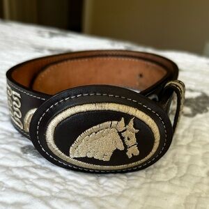 YAC Western Cowboy Belt Embroidered  Boys Sz 22" Horse Vaquero